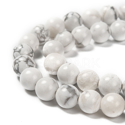 1 Strand White Round Natural Howlite Beads Strands X-TURQ-G091-8mm-1