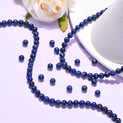 Natural Lapis Lazuli Beads Strands G-G423-6mm-AB-1