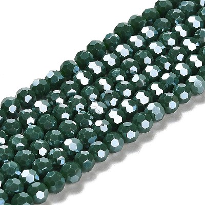 Electroplate Opaque Glass Beads Strands EGLA-A035-P6mm-A06-1