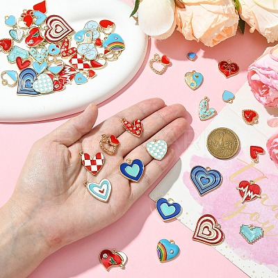 30Pcs 15 Styles Alloy Pendants FIND-YW0005-13-1