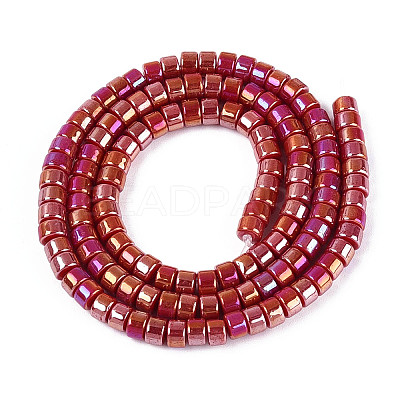 AB Color Plated Opaque Glass Beads Strands GLAA-T026-2x4mm-P03-1