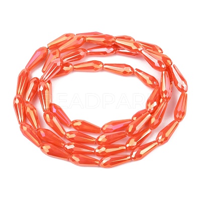 Electroplated Opaque Glass Beads Strands EGLA-L015-FR-B-01-M-1