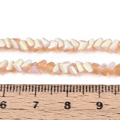 Frosted Transparent Glass Beads Strands GLAA-N054-4mm-04-1