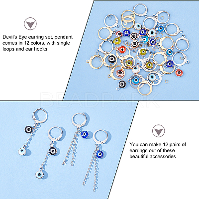 DIY Evil Eye Drop Earring Making Kit DIY-AR0002-72-1