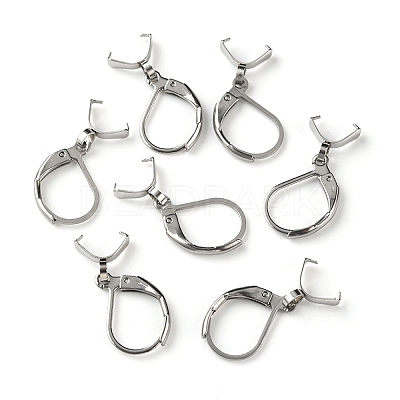 304 Stainless Steel Leverback Earring Findings with Pendant Bails STAS-WH0043-04P-1