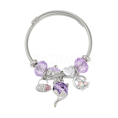 Non-Tarnish 201 Stainless Steel European Bracelet OQ8559-8-1