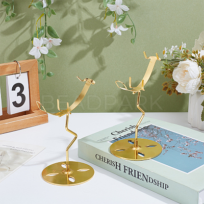 Zinc Alloy Crystal Rock Display Easels ODIS-WH0038-297G-1