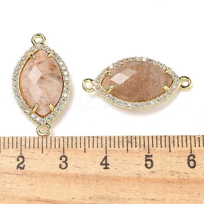 Natural & Synthetic Mixed Stone Faceted Horse Eye Connector Charms G-G181-07G-1