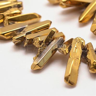 Electroplated Natural Quartz Crystal Beads Strands G-P267-02C-1