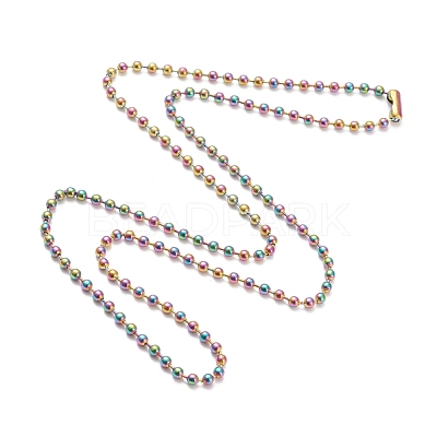 Ion Plating(IP) 304 Stainless Steel Ball Chain Necklaces NJEW-L149-B04-M-1