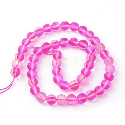 Synthetic Moonstone Beads Strands G-R375-8mm-A01-1