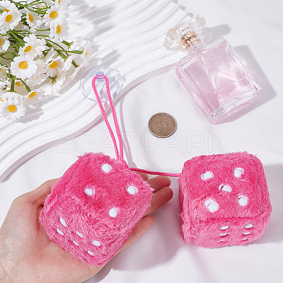Dice Plush Cloth Pendant Decorations HJEW-SP0001-84B-1