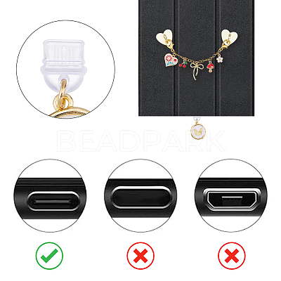 8Pcs PVC Mobile Dustproof Plugs and Iron Cell Phone Holder Stand Sets HJEW-HS00118-1
