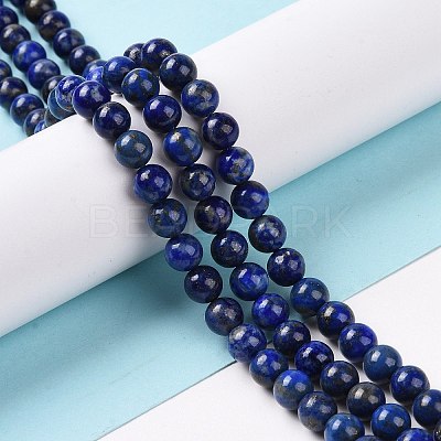 Natural Lapis Lazuli Beads Strands G-P348-01-6mm-1