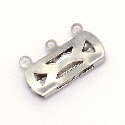 316 Surgical Stainless Steel Box Clasps STAS-WH0009-08P-1