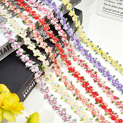 Flower Polyester Trim Ribbon OCOR-GF0001-17C-1