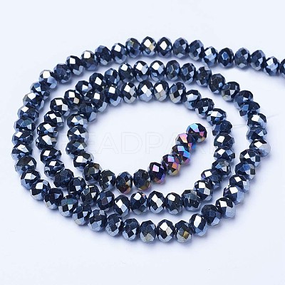 Electroplate Glass Beads Strands EGLA-A044-P2mm-B18-1