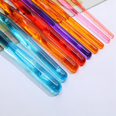 Transparent Plastic Crochet Hooks Needles SENE-PW0003-096-1