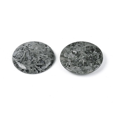 Natural Map Stone Pendants G-N361-04D-1