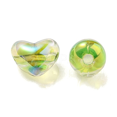 Two Tone UV Plating Transparent Acrylic European Beads OACR-F004-06I-1