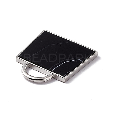 Natural Dyed & Heated Black Agate Pendants G-G977-04P-01-1