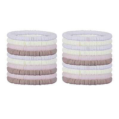 Polymer Clay Heishi Surfer Stretch Bracelets Set BJEW-SW00127-1