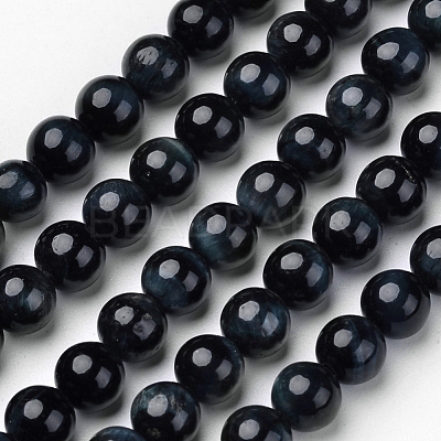 Natural Blue Tiger Beads Strands G-D809-08-8mm-1