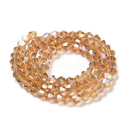 Transparent Electroplate Glass Beads Strands EGLA-A039-T4mm-B18-1