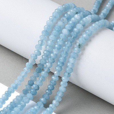 Dyed Natural Malaysia Jade Rondelle Beads Strands X-G-E316-2x4mm-64-1