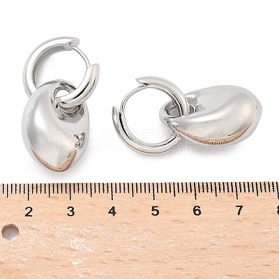 Nuggets Brass Hoop Earrings for Women EJEW-U057-06B-02P-1