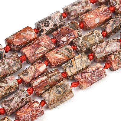 Natural Red Leopard Skin Jasper Beads Strands G-A314-A05-01-1
