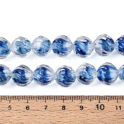 Textured Inner Flower Handmade Lampwork Beads LAMP-T024-07B-1