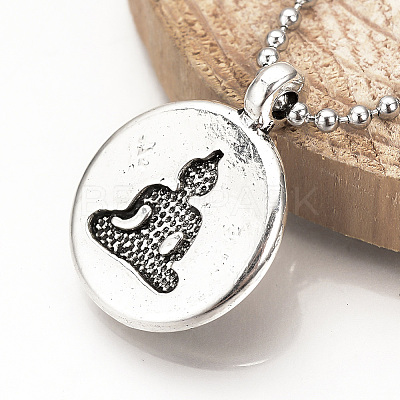 Tibetan Style Alloy Pendants TIBEP-Q078-28AS-NR-1
