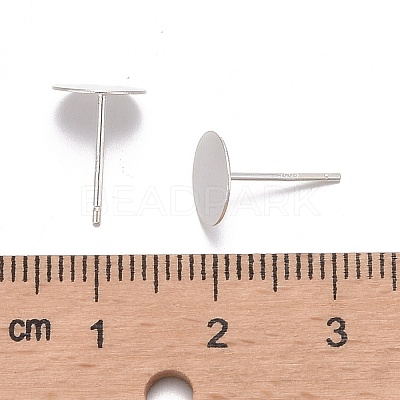 925 Sterling Silver Flat Pad  Stud Earring Findings STER-K167-045G-S-1