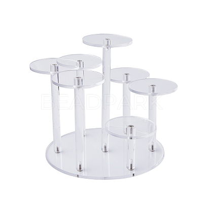 7-Tier Round Acrylic Minifigure Organizer Display Risers ODIS-WH0002-56A-1