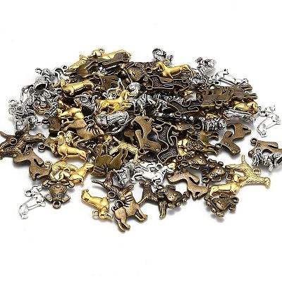 Tibetan Style Alloy Puppy Pendants TIBEP-MSMC021-28-1