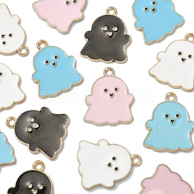 20Pcs 4 Colors Alloy Enamel Pendants ENAM-YW0002-68-1