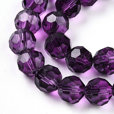 Baking Paint Transparent Glass Beads Strands DGLA-A035-T8mm-A09-1
