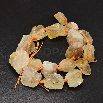 Nuggets Natural Citrine Beads Strands G-F289-28-1