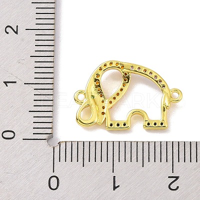 Real 18K Gold Plated Brass Micro Pave Cubic Zirconia Connector Charms KK-L209-049G-02-1