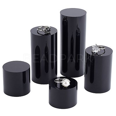 5Pcs 5 Styles Column Opaque Acrylic Jewelry Display Pedestals ODIS-FG0001-63-1