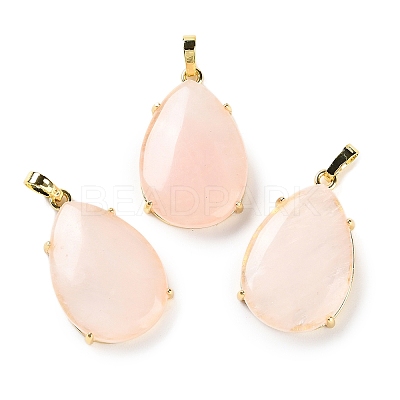 Natural Rose Quartz Pendants G-U002-01G-G-1
