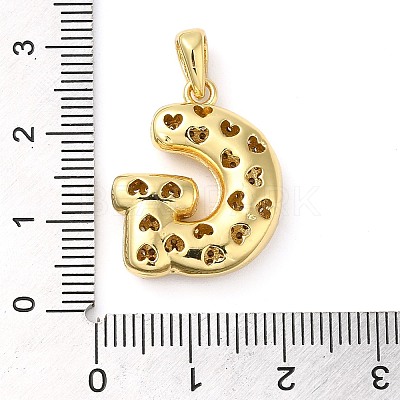 Brass Micro Pave Cubic Zirconia Pendants KK-E061-03G-07-1
