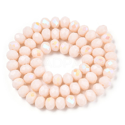 Electroplate Opaque Solid Color Glass Beads Strands EGLA-A034-P3mm-L20-1