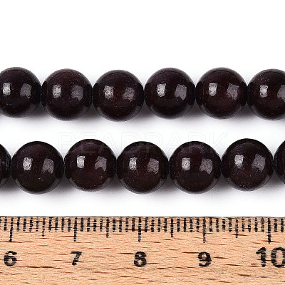 Dyed Natural Mashan Jade Round Beads Strands G-T139-8mm-67I-1