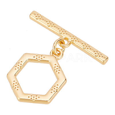 18Pcs Brass Toggle Clasps KK-GO0001-12-1