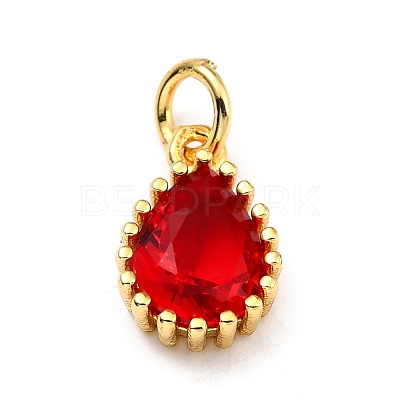 Brass Micro Pave Cubic Zirconia Pendants ZIRC-D120-01G-02-1