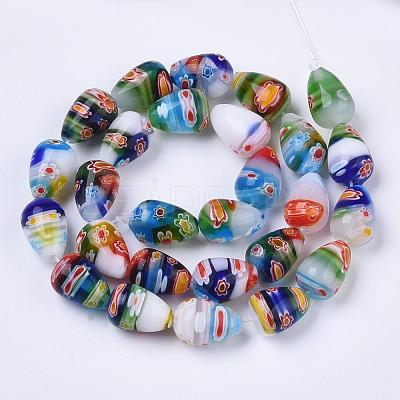 Handmade Millefiori Lampwork Beads Strands LAMP-T005-22-1