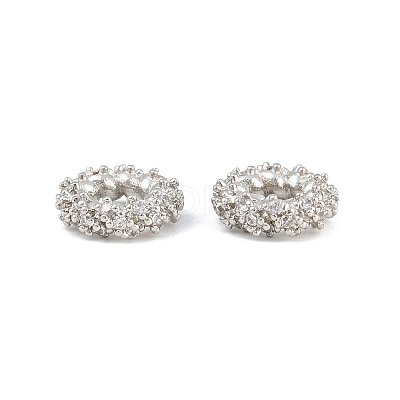Brass Micro Pave Clear Cubic Zirconia Beads CU-CBA6A75-27P-1