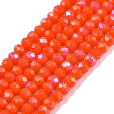 Electroplate Opaque Solid Color Glass Beads Strands EGLA-A044-P1mm-L21-1